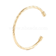 304 Stainless Steel Cuff Bangles, Cable Wire Open Bangles, Golden, Inner Diameter: 2-3/8 inch(5.9cm)(BJEW-K222-01G)