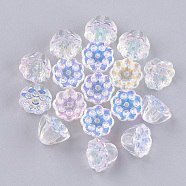 Transparent Glass Beads, AB Color Plated, Lotus Pod, Clear AB, 10x7.5mm, Hole: 1mm(X-GGLA-S045-03)