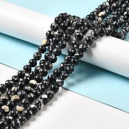 Synthetic Turquoise and Sea Shell Assembled Beads Strands, Dyed, Round, Black, 8~8.5mm, Hole: 1.2mm, about 49~50pcs/strand, 15.83''(40.2cm)(G-D482-01C-01)