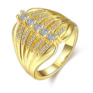 Trendy Brass Cubic Zirconia Wide Band Rings for Women, Size 7, Golden, 17.3mm(RJEW-BB10653-7G)