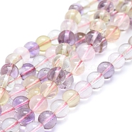 Natural Mixed Quartz Beads Strands, Round, 8mm, Hole: 1mm, about 52pcs/strand, 16.34 inch(41.5cm)(G-D0010-09-8mm)
