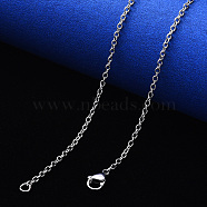 Non-Tarnish 304 Stainless Steel Cable Chain Necklace, with Lobster Claw Clasp, Stainless Steel Color, 19.68 inch(50cm), Link: 2.5x2x0.5mm(NJEW-S420-007A-P)