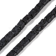 Natural Lava Rock Beads Strands, Cuboid, 6x4x4mm, Hole: 0.9mm, about 63pcs/strand, 14.96''(38cm)(G-A234-B02-01)