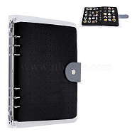 Felt Brooch Storage Loose-leaf Binder Notebook Albums with PVC Plastic Cover, Rectangle, Black, 232x17.5x25.5mm(AJEW-WH0314-426)