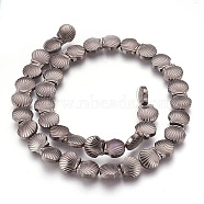 Electroplated Non-magnetic Synthetic Hematite Beads Strands, Polish, Shell, Coffee Plated, 10.5x10x4mm, Hole: 1mm, about 40pcs/strand, 15.55 inch(39.5cm)(G-P392-L09)