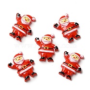 Christmas Opaque Resin Cabochons, Santa Claus, Red, 23x19x5.5mm(RESI-K019-41)