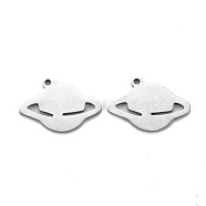 201 Stainless Steel Pendants, Cut, Planet, Stainless Steel Color, 13.5x19x1mm, Hole: 1.4mm(STAS-Q240-058P)
