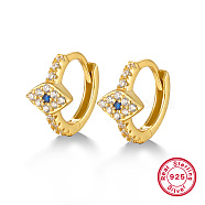 S925 Silver Devil Eye Earrings with Blue Zirconia, Luxurious(NJ3923-1)