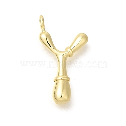 Rack Plating Brass Pendants, Cadmium Free & Lead Free, Letter A~Z Charms, Letter Y, 23.5x12.5x4mm, Hole, 2mm(KK-I722-08G-Y)