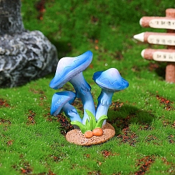 Resin Mushroom Ornaments, Micro Landscape Home Accessories, Pretending Prop Decorations, Dodger Blue, 50x51mm(PW-WG29028-02)