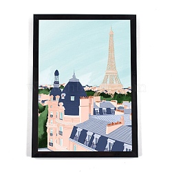 DIY 5D Paris City Canvas Diamond Painting Kits, with Resin Rhinestones, Sticky Pen, Tray Plate, Glue Clay, Frame and Drawing Pin, for Home Wall Decor Full Drill Diamond Art Gift, Eiffel Tower, 399x297x3mm(DIY-C018-05)