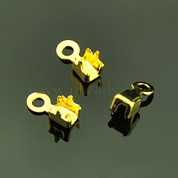 Brass Cup Chain Ends, Rhinestone Cup Chain Connector, Golden, 7x3mm, Hole: 1mm, Inner Diameter: about 2.8mm(KK-E446-05)