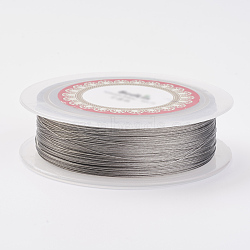 Tiger Tail Wire, Stainless Steel Wire, Stainless Steel Color, 30 Gauge, 0.25mm, 150m/roll(TWIR-E001-0.25mm)