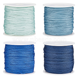 4 Rolls 4 Colors Nylon Chinese Knot Cord, Nylon String Jewelry Bead Cord for Custom Woven Jewelry Making, Mixed Color, 0.8mm, about 49.21 yards(45m)/roll, 1 roll/color(NWIR-SC0001-08)