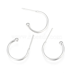 304 Stainless Steel Earring Hooks, Silver, 17x22x1.5mm, Pin: 1mm(STAS-K211-01S-A)