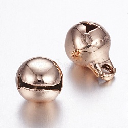 Ion Plating(IP) 304 Stainless Steel Bell Charms, Rose Gold, 11x8mm, Hole: 1.8mm(X-UNKW-N0001-03RG)