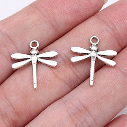 20Pcs Tibetan Style Zinc Alloy Pendants, Dragonfly, Antique Silver, 18x17mm(PW-WG9F59E-01)