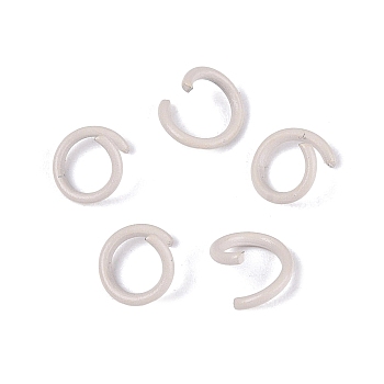 Spray Painted Iron Open Jump Rings, Antique White, 18 Gauge, 6~6.5x1mm, Inner Diameter: 4~4.5mm, about 11111pcs/1000g