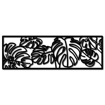 Iron Wall Signs, Metal Art Wall Decoration, for Living Room, Home, Office, Garden, Kitchen, Hotel, Balcony, Leaf, 100x300x1mm