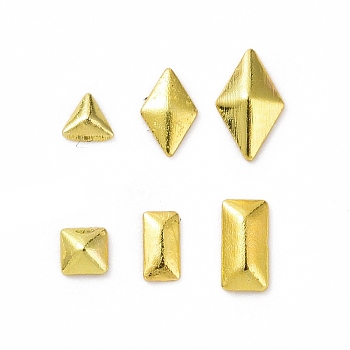 (Defective Closeout Sale: Oxidation), Brass Cabochons, Rivets Style, Nail Art Decoration Accessories, Mixed Shapes, Golden, 2~5x1.5~3x0.6~2mm
