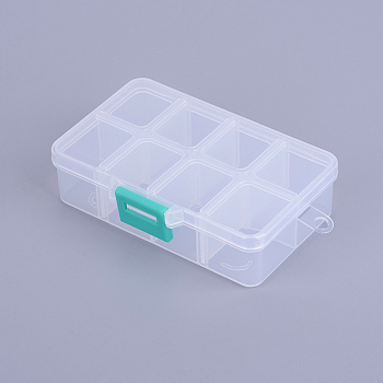 Organizer Storage Plastic Box, Adjustable Dividers Boxes, Rectangle, White, 11x7x3cm, 1 compartment: 3x2.5cm, 8 compartment/box