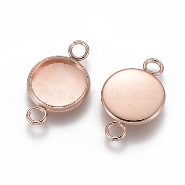 Rose Gold Flat Round Stainless Steel Links