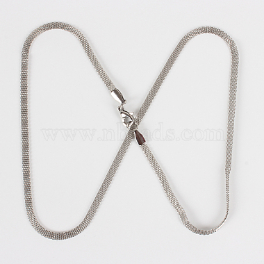 304 Stainless Steel Mesh Chain Necklace Making(X-STAS-P045-15P)-2