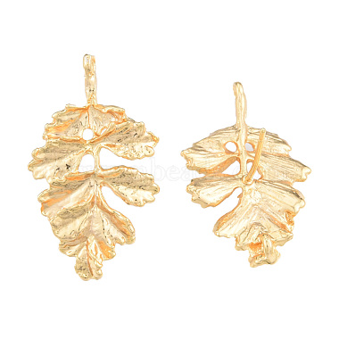 Real 18K Gold Plated Leaf Brass Stud Earring Findings