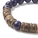 Natural Gemstone & Coconut Beaded Stretch Bracelet for Women(BJEW-JB09149)-3