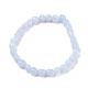 Bracelets extensibles en perles d'agate de dentelle bleue naturelle(BJEW-K213-37)-2