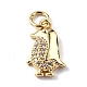 Brass Micro Pave Cubic Zirconia Charms(ZIRC-F131-21G)-1