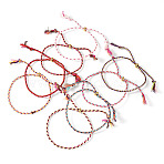 16Pcs 8 Colors Macrame Cotton Cord Slider Bracelets, Mixed Color, Inner Diameter: 3-3/4 inch(9.5cm), 2pcs/color(BJEW-TAC0060)