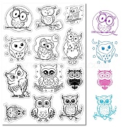 Custom PVC Plastic Clear Stamps, for DIY Scrapbooking, Photo Album Decorative, Cards Making, Stamp Sheets, Film Frame, Owl, 160x110x3mm(DIY-WH0439-0073)