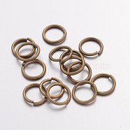 Open Jump Rings Brass Jump Rings, Cadmium Free & Lead Free, Antique Bronze, 8x1mm, 18 Gauge, Inner Diameter: 6mm, about 4300pcs/500g(JRC8MM-AB)