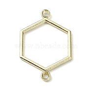 Rack Plating Alloy Links Connector Charms, Hexagon, Golden, 25x16.5x1.5mm, Hole: 1.5mm(PALLOY-K023-04G)