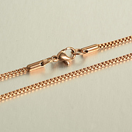 304 Stainless Steel Box Chain Necklaces Necklaces, with Lobster Claw Clasps, Rose Gold, 23.6 inch(60cm)(X-NJEW-L353-15)