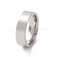 201 Stainless Steel Plain Band Ring for Women, Stainless Steel Color, 6mm, Inner Diameter: 17mm(RJEW-I089-34A-P)