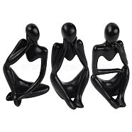 Gorgecraft 3Pcs 3 Style Synthetic Resin Decorate, Human-shaped, Black, 60~76x50~58x124~127mm, 1pc/style(DJEW-GF0001-31)