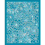Silk Screen Printing Stencil, for Painting on Wood, DIY Decoration T-Shirt Fabric, Flower, 100x127mm(DIY-WH0341-386)