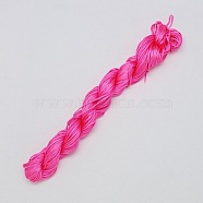 10M Nylon Jewelry Thread, Nylon Cord for Custom Woven Bracelets Making, Magenta, 2mm(X-NWIR-R002-2mm-12)