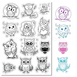 Custom PVC Plastic Clear Stamps, for DIY Scrapbooking, Photo Album Decorative, Cards Making, Stamp Sheets, Film Frame, Owl, 160x110x3mm(DIY-WH0439-0073)