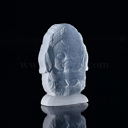 Hindu Elephant God Lord Ganesh Statue, Natural Selenite Figurines, Reiki Energy Stone Display Decorations, for Home Feng Shui Ornament, WhiteSmoke, 60x35x14mm(DJEW-PW0021-27)