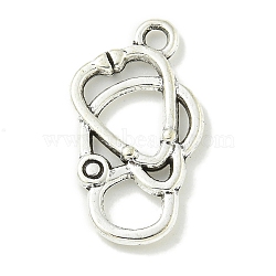 Tibetan Style Alloy Pendants, Lead Free & Cadmium Free, Stethoscope, Antique Silver, 22.5x12.5x2.5mm, Hole: 2mm(TIBE-I026-5988AS)