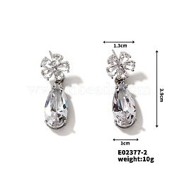 Shiny Flower Stud Earrings with American Style and Personality, Golden, 39x13x1mm(YB1145-2)