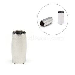 Stainless Steel Magnetic Clasps with Glue-in Ends, Column, Stainless Steel Color, 18x10mm, Hole: 6mm(STAS-E049-10)