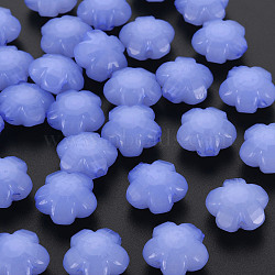 Imitation Jelly Acrylic Beads, Flower, Faceted, Medium Slate Blue, 17x17.5x10mm, Hole: 2mm, about 340pcs/500g(MACR-S373-87-E01)