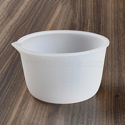 Silicone Epoxy Resin Mixing Measuring Cups, For UV Resin, Epoxy Resin Jewelry Making, Column, White, 147x132x86mm, Inner Diameter: 122x128mm, Capacity: 600ml(20.29fl. oz)(DIY-G091-07H)