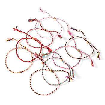 16Pcs 8 Colors Macrame Cotton Cord Slider Bracelets, Mixed Color, Inner Diameter: 3-3/4 inch(9.5cm), 2pcs/color