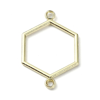 Rack Plating Alloy Links Connector Charms, Hexagon, Golden, 25x16.5x1.5mm, Hole: 1.5mm