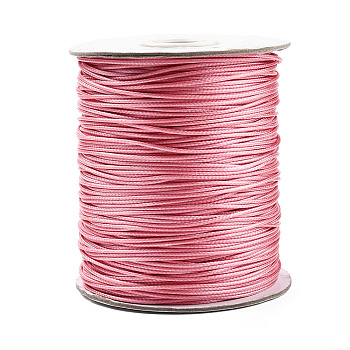 Korean Waxed Polyester Cord, Bead Cord, Pink, 1.2mm, about 185yards/roll